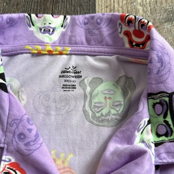 Celebrate Halloween Monster Print Shorty Pajama Set Purple PJ 2 Piece Women’s XS - Picture 6 of 10